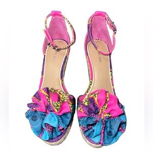 NWOB Gianni Bini Wedges Tropical Design Sz. 8.5